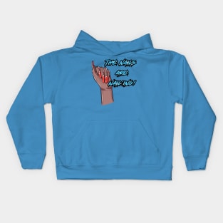 The Nails are Nail’ing! (Blue Letters) Kids Hoodie